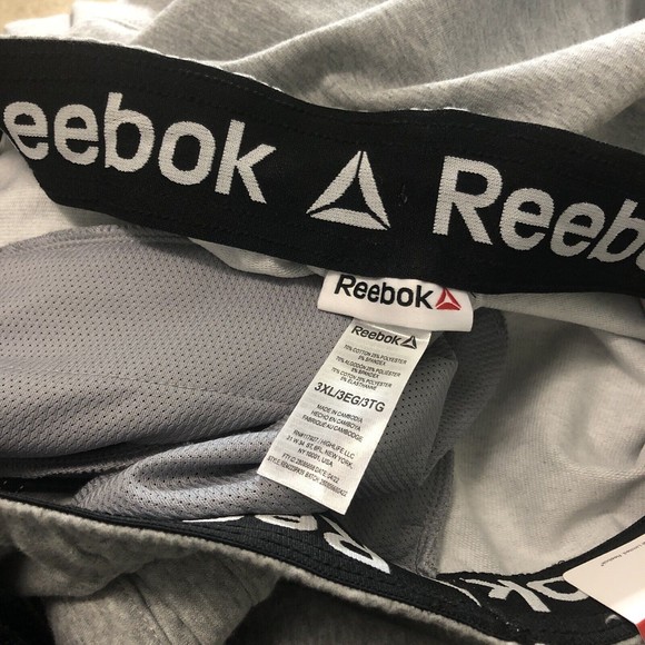Reebok Men Pants 3XL Slim Gray Jogger Athlete Lounge Zip Pockets Small Logo NEW - Picture 8 of 9